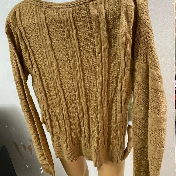 caramel brown sweater size M crochet 97% Acrylic 3% Spandex - Picture 2 of 5